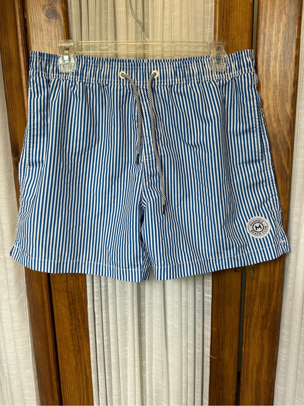 maamgic Men’s Blue Stripe Swim Trunks - Picture 2 of 7